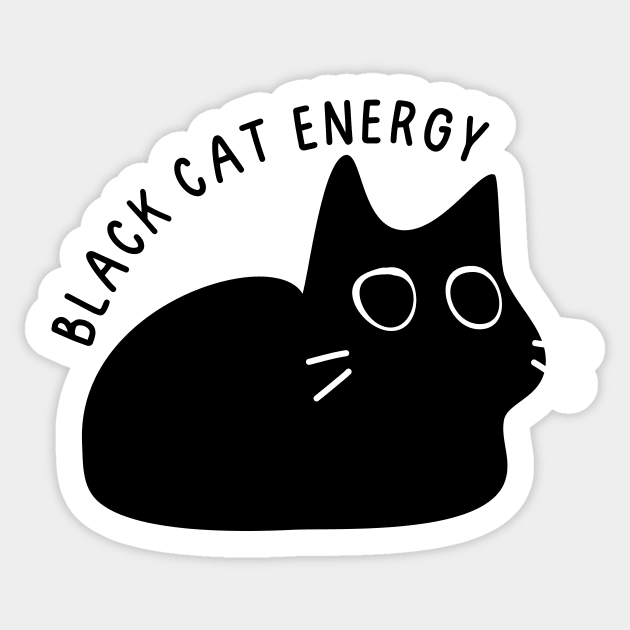 Black Cat Energy Sticker by medimidoodles